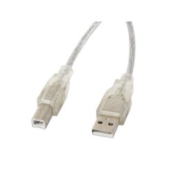 Lanberg Ca-Usba-12Cc-0018-Tr USB Kabel USB 2.0 1,8 M Usb-B Gennemsigtig