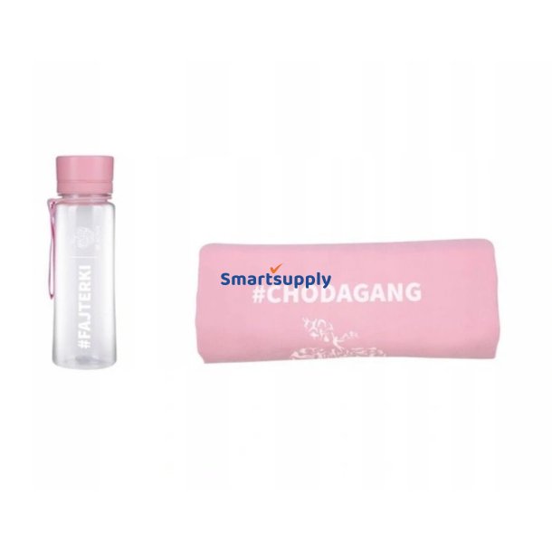 BeACTIVE Rose Vandflaske og hndklde