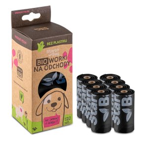 STARCHBAG BIO komposterbare poser til affring sorte  8x15 stk.