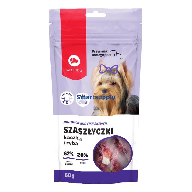 Maced Mini Ande- Og Fiskespyd - Hundegodbid - 60G