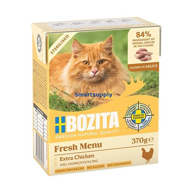 BOZITA Fresh Menu Sterilised Extra Chicken - vd kattefoder - 370g