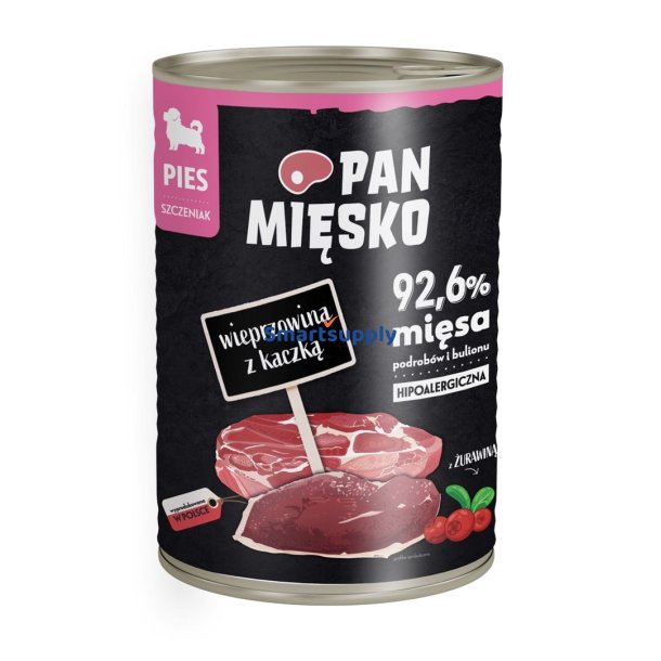 PAN MISKO Svinekd med and Hvalpe - vdfoder til hunde - 400g