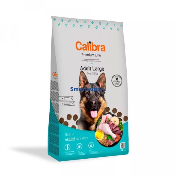 Calibra Dog Premium Adult Stor Kylling - Trfoder Til Hunde - 12 Kg