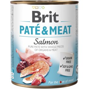 BRIT Pat & Meat med laks - vdt hundefoder - 800g