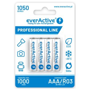 Genopladelige batterier everActive Ni-MH R03 AAA 1050 mAh Professional Line