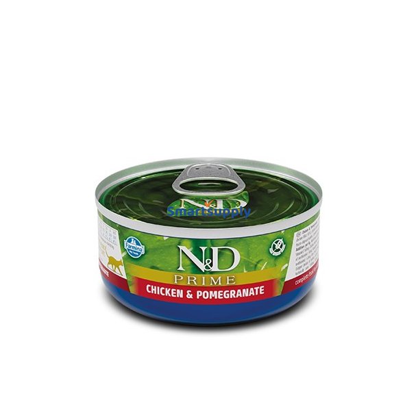Farmina N &amp; D Prime Chicken &amp; Pomegranate Adult  Vdfoder Til Voksne Katte  70 G