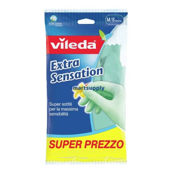 Vileda Extra Sensation Husholdningshandsker Grn Bomuld, Latex 1 stk