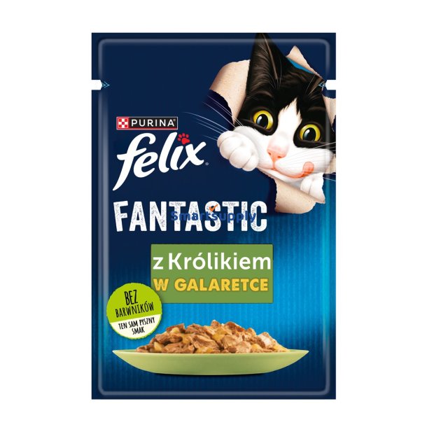Purina Felix Fantastic  kanin i gel� - 85g