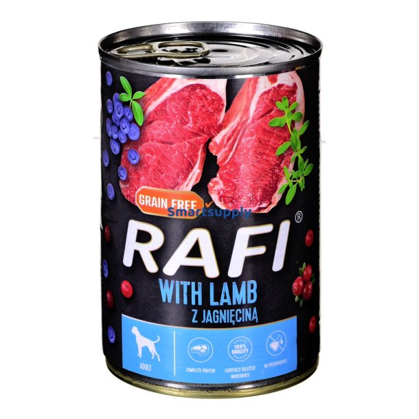 Dolina Noteci Rafi med lam, tranebr og blbr - vdfoder til hunde - 400g