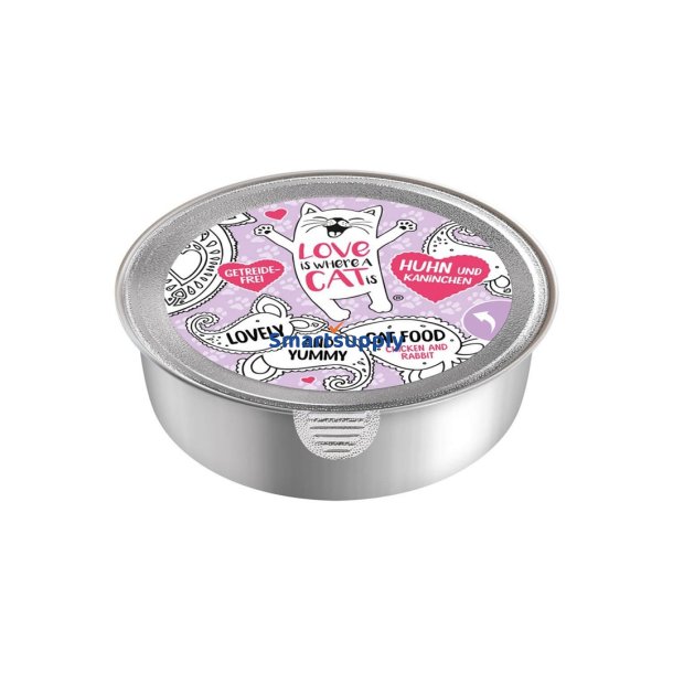 Love Is Where A Cat Is Kylling Med Kanin - Vdfoder Til Katte - 85G