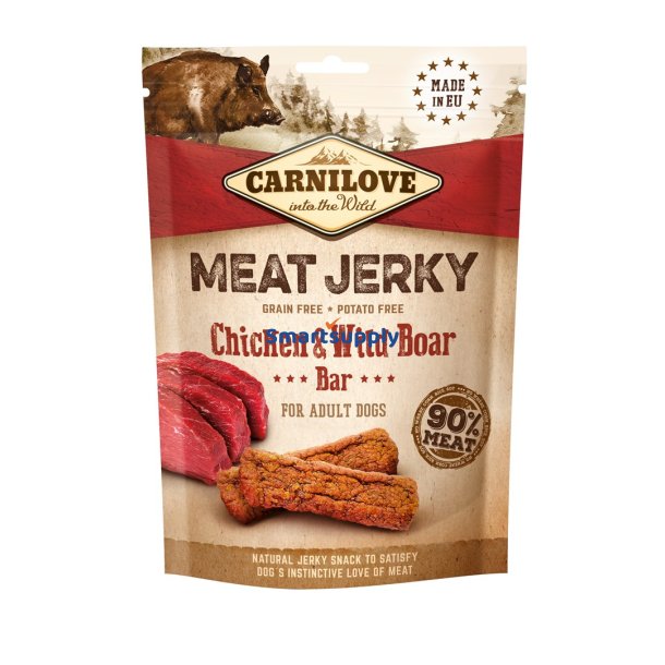 Carnilove Meat Jerky Kylling Med Vildsvin - Hundesnack - 100 G