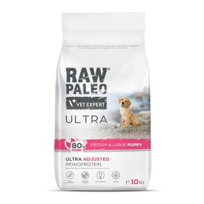 RAW PALEO Ultra Pork Medium & Large Puppy - trfoder til hunde - 10kg