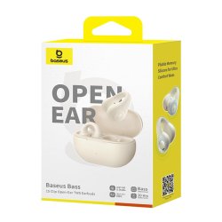 Baseus Bass 15 Clip Open Ear Headset True Wireless Stereo (TWS) I rerne Opkald/musik Bluetooth Hvid