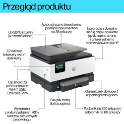 Hp Officejet Pro 9120B Trdls Alt-I-En Farveprinter, Tosidet Udskrivning, Kopimaskine, Scanner