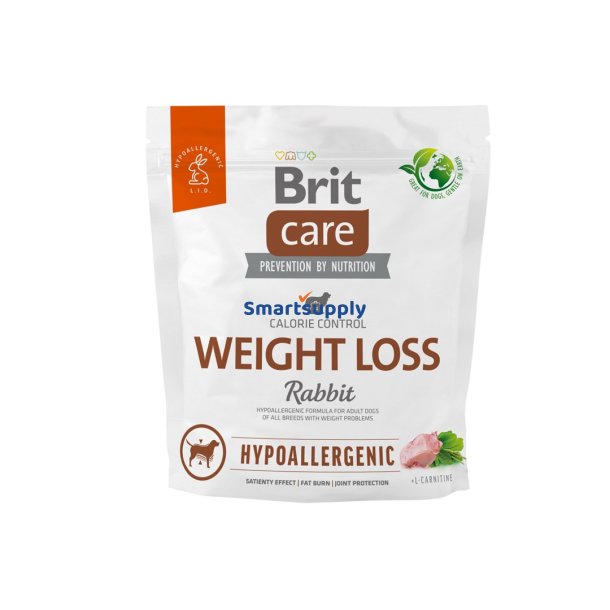 Brit Care Hypoallergen Voksen Kanin Til Vgttab - Trfoder Til Hunde - 1 Kg