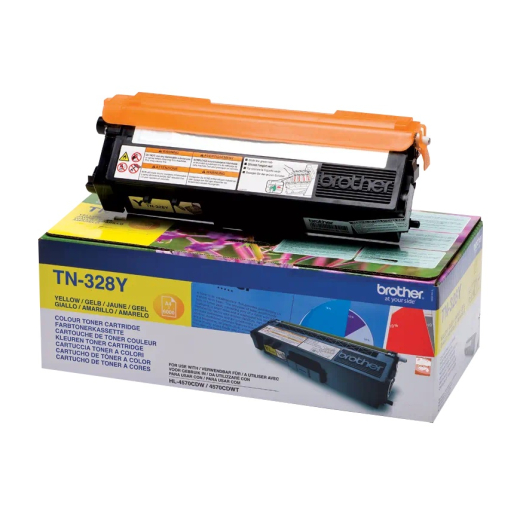 Brother TN-328 Gul toner 6.000 sider original