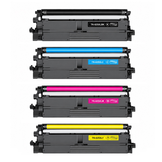 Brother TN625XL Toner 4 stk CMYK kompatibel rabatpakke 19.000 sider