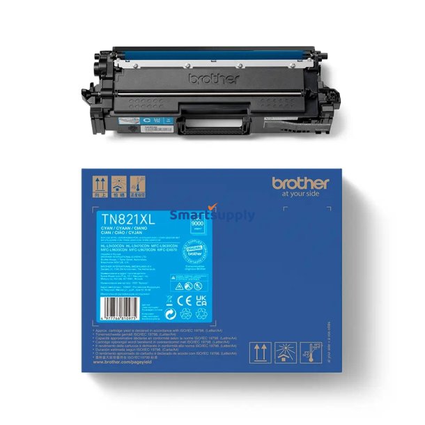 Brother TN-821XLC Cyan toner 9.000 sider original