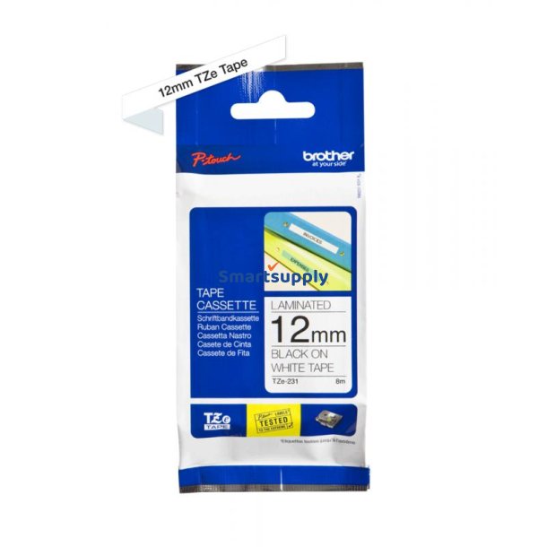 Brother TZe-231 sort tekst p hvid tape 12mm x 8m original