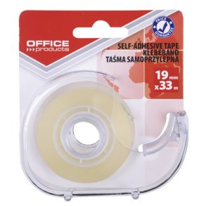 Tape krystalklar dispenser & ophngshul 19 mm x 33 m