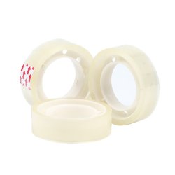 Tape krystalklar m. ophngshul 12 mm x 10 m - 3 ruller