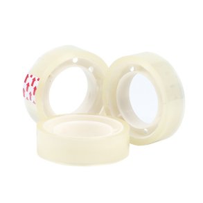 Tape krystalklar m. ophngshul 12 mm x 10 m - 3 ruller