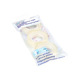 Tape krystalklar m. ophngshul 12 mm x 10 m - 3 ruller