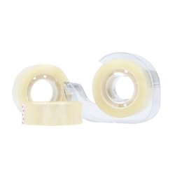 Tape krystalklar m. ophngshul 18 mm x 33 m - 3 ruller