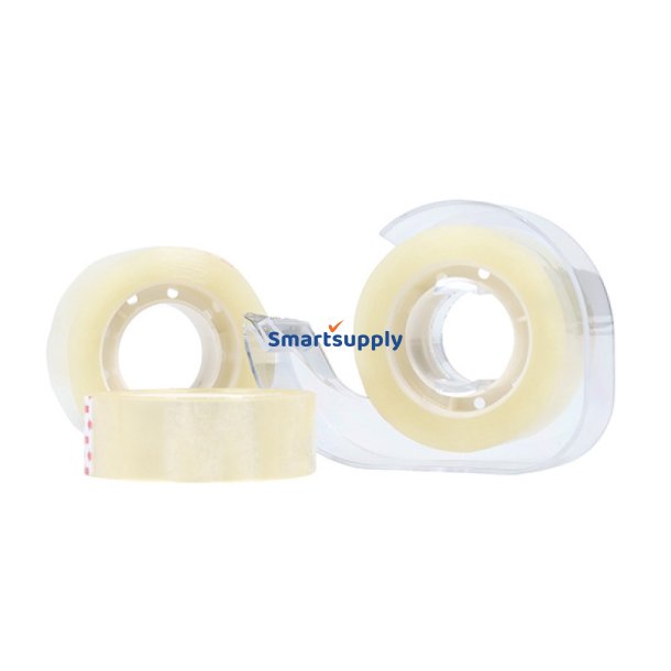 Tape krystalklar m. ophngshul 18 mm x 33 m - 3 ruller