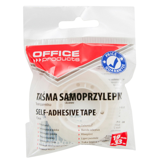 Tape krystalklar m. oph�ngshul 19 mm x 33 m
