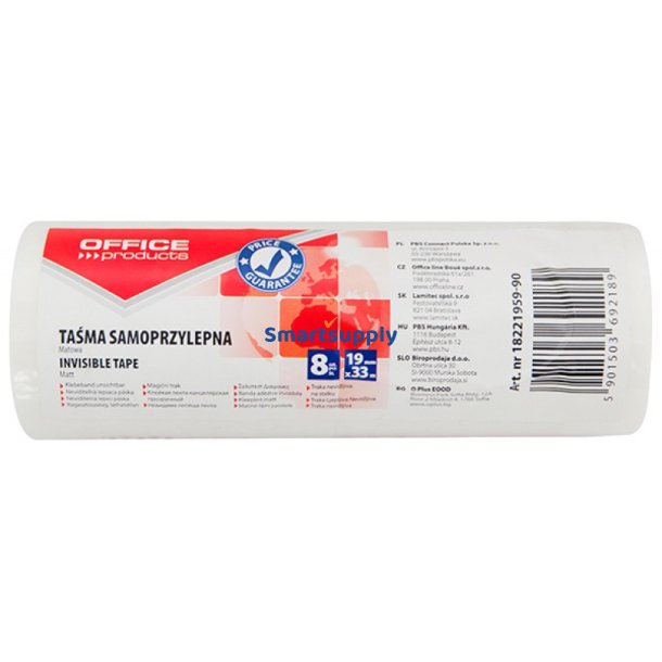 Tape mat skrivbar 19 mm x 33 m - 8 ruller