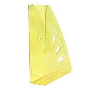 Tidsskriftholder A4 gul transparent 70 mm ryg - 10 stk