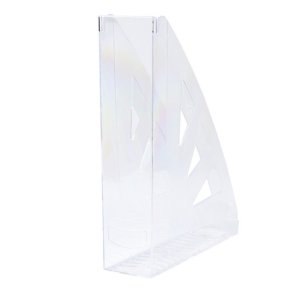 Tidsskriftholder A4 hvid transparent 70 mm ryg - 10 stk