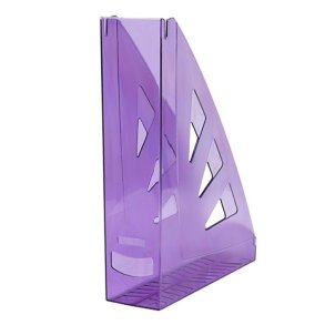 Tidsskriftholder A4 lilla transparent 70 mm ryg - 10 stk