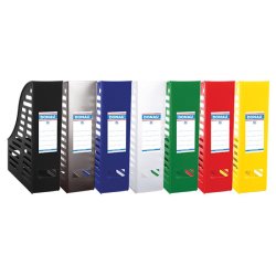 Tidsskriftholder A4 gul miljvenlig 85 mm ryg - 10 stk