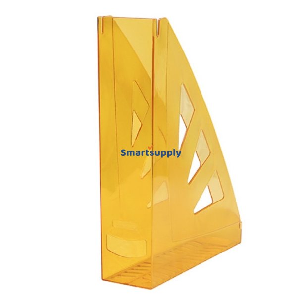 Tidsskriftholder A4 orange transparent 70 mm ryg - 10 stk