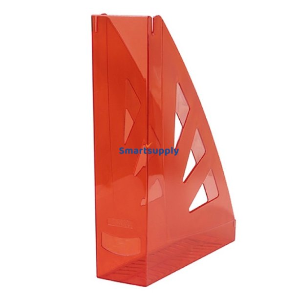 Tidsskriftholder A4 rd transparent 70 mm ryg - 10 stk