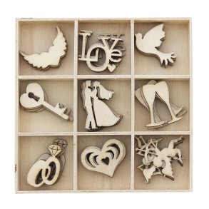 Trpynt bryllup - forskellige designs - 1 ske á 45 stk.