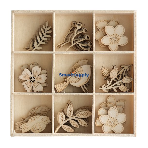 Tr�pynt garden - forskellige designs - 1 �ske &aacute; 45 stk.