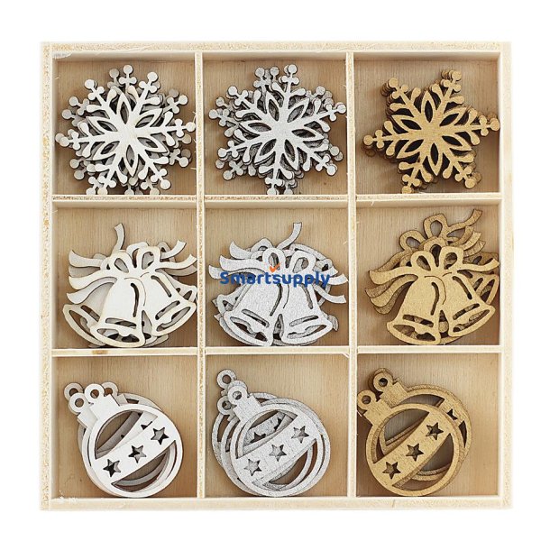 Tr�pynt julemix 1 - forskellige designs - 1 �ske &aacute; 45 stk.