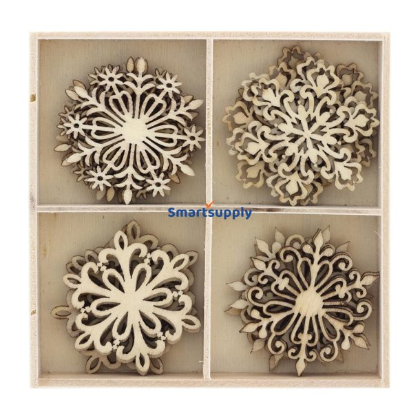 Tr�pynt snebolde - forskellige designs - 1 �ske &aacute; 20 stk.