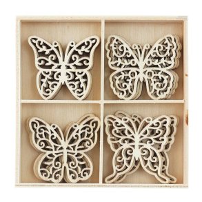 Trpynt sommerfugle - forskellige designs - 1 ske á 20 stk.