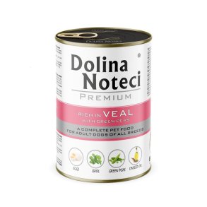 DOLINA NOTECI Premium Rich in veal with green peas - vdfoder til hunde - 400g