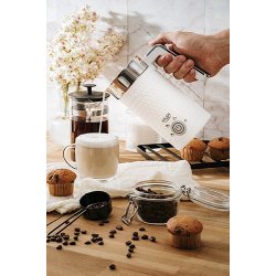 Adler AD 4494 Mlkeskummer og varmeapparat Automatisk Metallic, Hvid