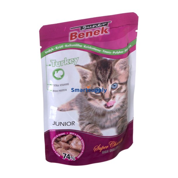 SUPER BENEK Junior Turkey - vdfoder til katte - 100 g