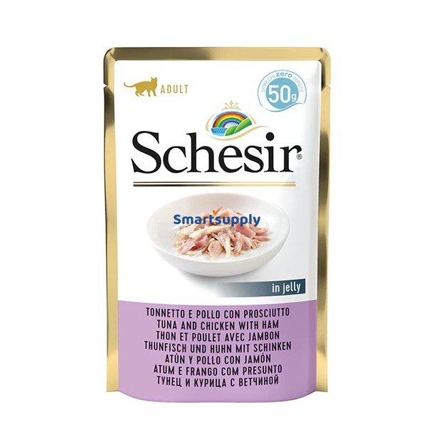 SCHESIR in jelly Tuna and chicken with ham - vd kattefoder - 50 g