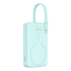 Baseus Magnetic Mini - Powerbank 10000 mAh 20 W USB-C med trdls MagSafe-opladning med Lightning-kabel (myntebl)