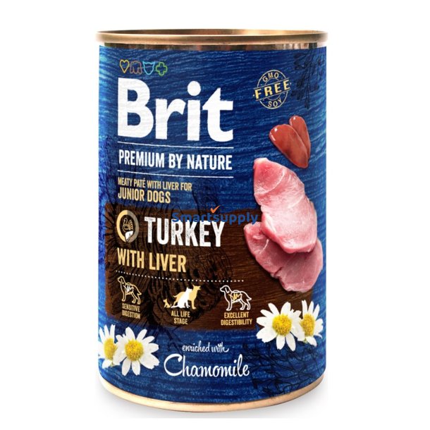 BRIT Premium by nature Junior Turkey with Liver - vdfoder til hunde - 400g