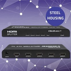 Qoltec 51798 Aktiv HDMI Splitter 4 x HDMI 4K x 2K | 3,4 Gb/s