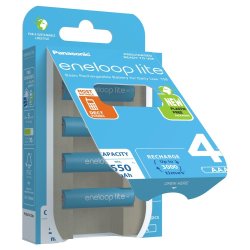 Genopladelige batterier PANASONIC ENELOOP LITE AAA 550 mAh 4 szt (BK-4LCCE/4CP)